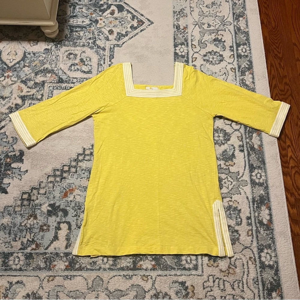 Boden Embroidered Trim Jersey Tunic or Swimsuit / Beach / Pool Cover-Up, Size 12 - Picture 2 of 13